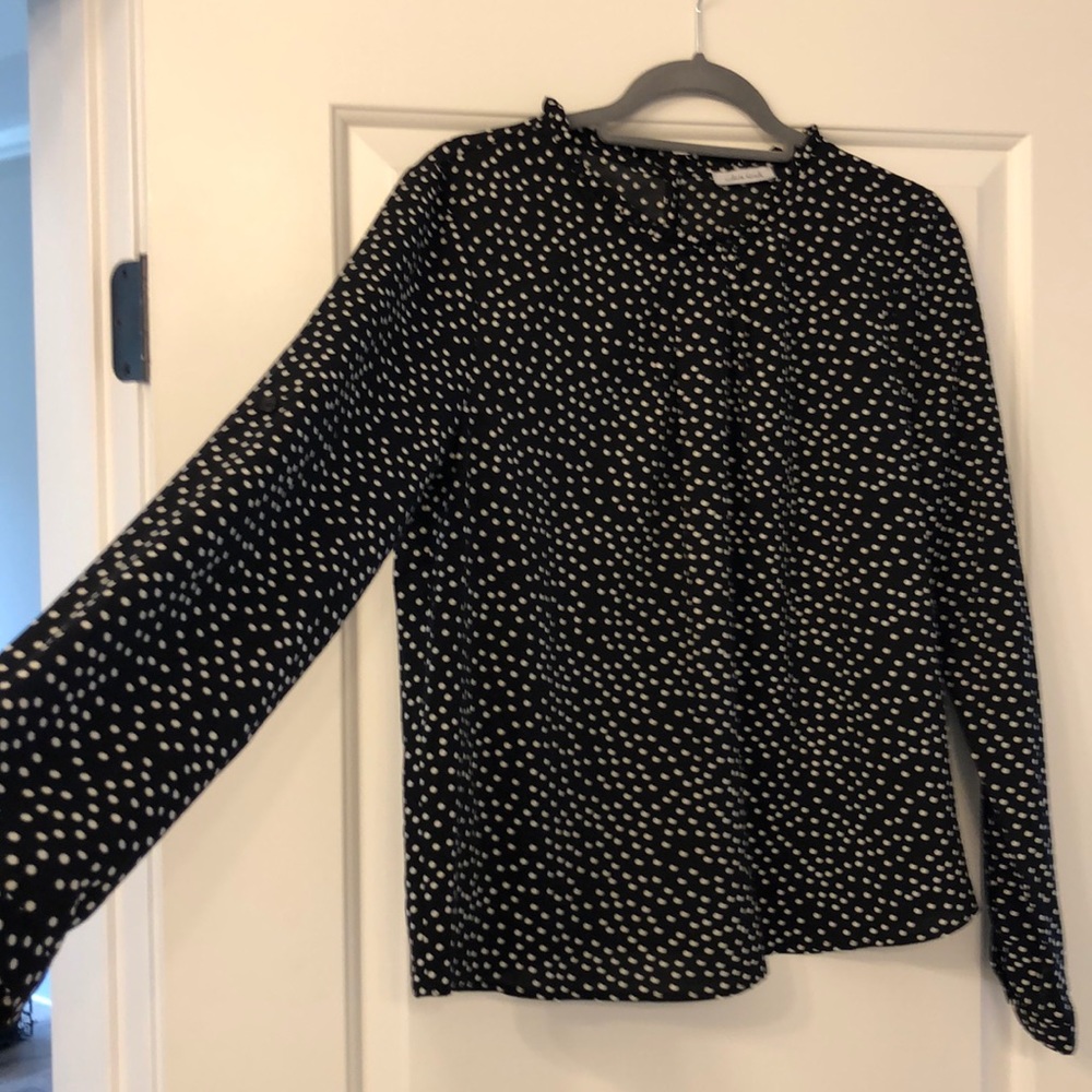 B&W Polka Dot Blouse